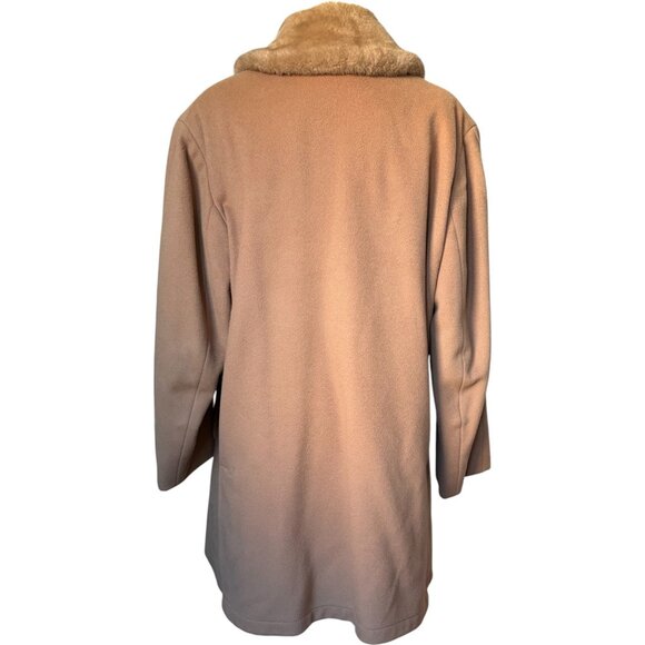 Mighty Mac Vintage Gabardine Wool Winter Jacket  Fur Lapel & Lining Overcoat - Picture 5 of 9